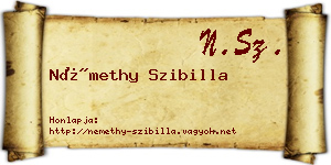 Némethy Szibilla névjegykártya